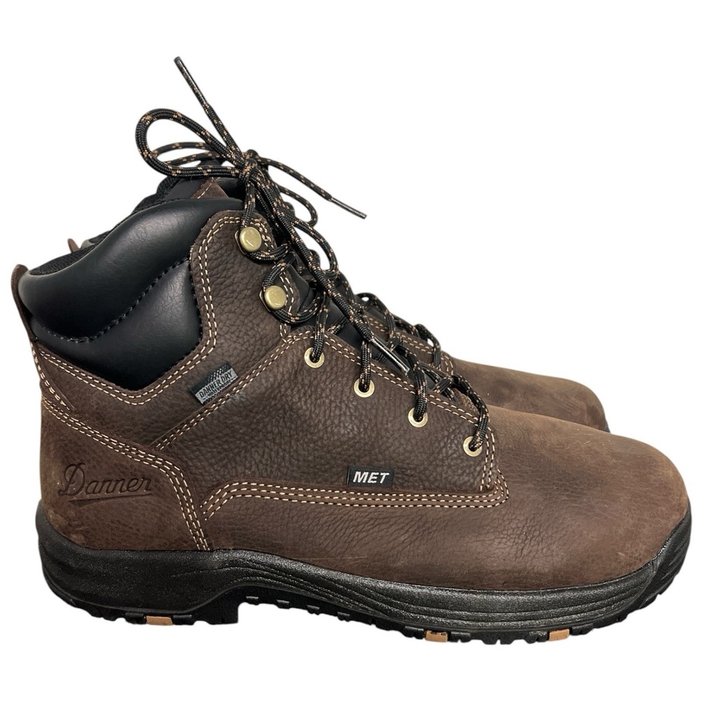 Danner Caliper 6" Work Boots Mens 9.5 D Brown Alloy Toe Met Guard 19461 NEW